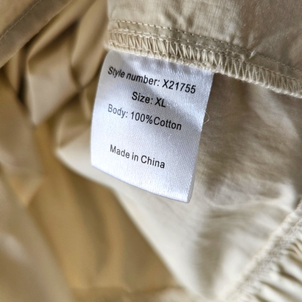 Xirena Angeline Tiered Cotton Midi Skirt XL Cream Boho Poplin Skirt w/ Pockets - Picture 4 of 8